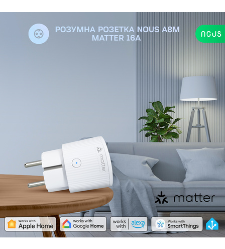 Розумна розетка Nous A8M Matter 16A