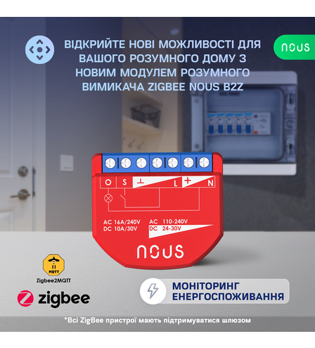 Розумний ZigBee перемикач Nous B2Z