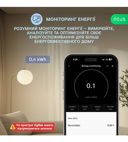 Розумний ZigBee міні-модуль вимикача NOUS B5Z
