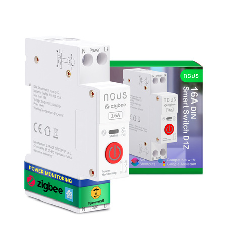 Розумний вимикач Nous D1Z DIN ZigBee 16A