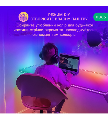Розумна 5M RGB+IC WiFi стрічка NOUS F4