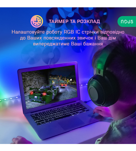Розумна 5M RGB+IC WiFi стрічка NOUS F4