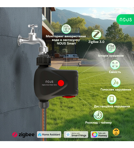 Розумний ZigBee клапан для поливу NOUS L14