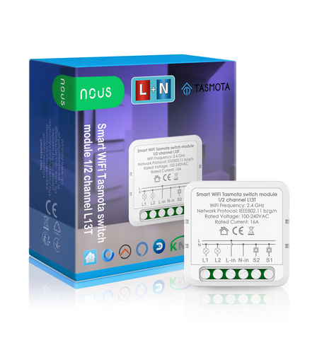 Розумний Wi-Fi перемикач NOUS L13T (1/2 канала) з Tasmota